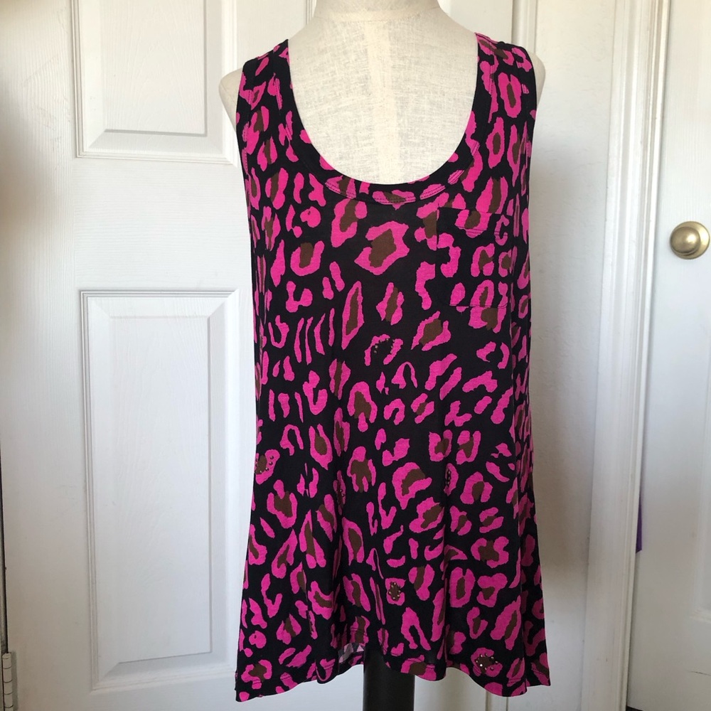 NWOT INC Hot Pink Leopard Print Tank